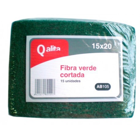 Estropajo de fibra verde cortada Qalita