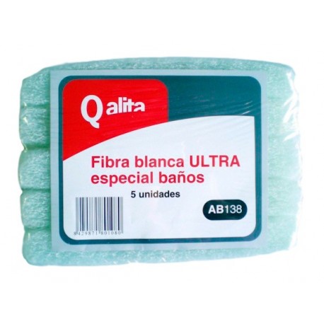 Estropajo de fibra blanca para baño Qalita