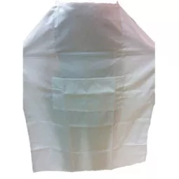 Delantal con peto de algodón blanco ajustable