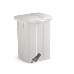 Contenedor Derby en polipropileno blanco con pedal y tapa 25L