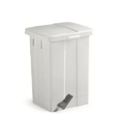 Contenedor Derby en polipropileno blanco con pedal y tapa 25L