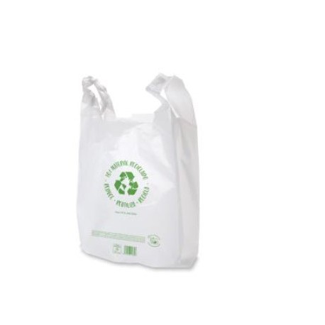 Bolsa camiseta blanca reciclada 50x60 200 ud