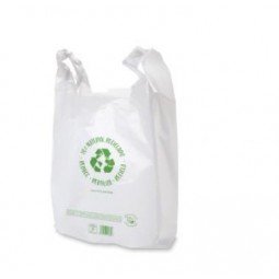 Bolsa camiseta block blanca 50-70% reciclado 35x50cm 50ud