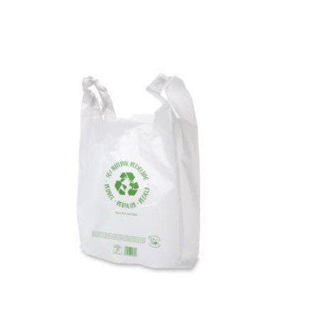 Bolsa camiseta block blanca 50-70% reciclado 35x50cm 50ud