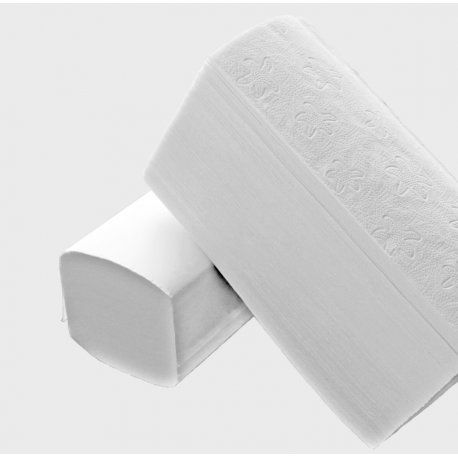 Toalla secamanos de papel desechable de doble capa y plegado V 4000 ud